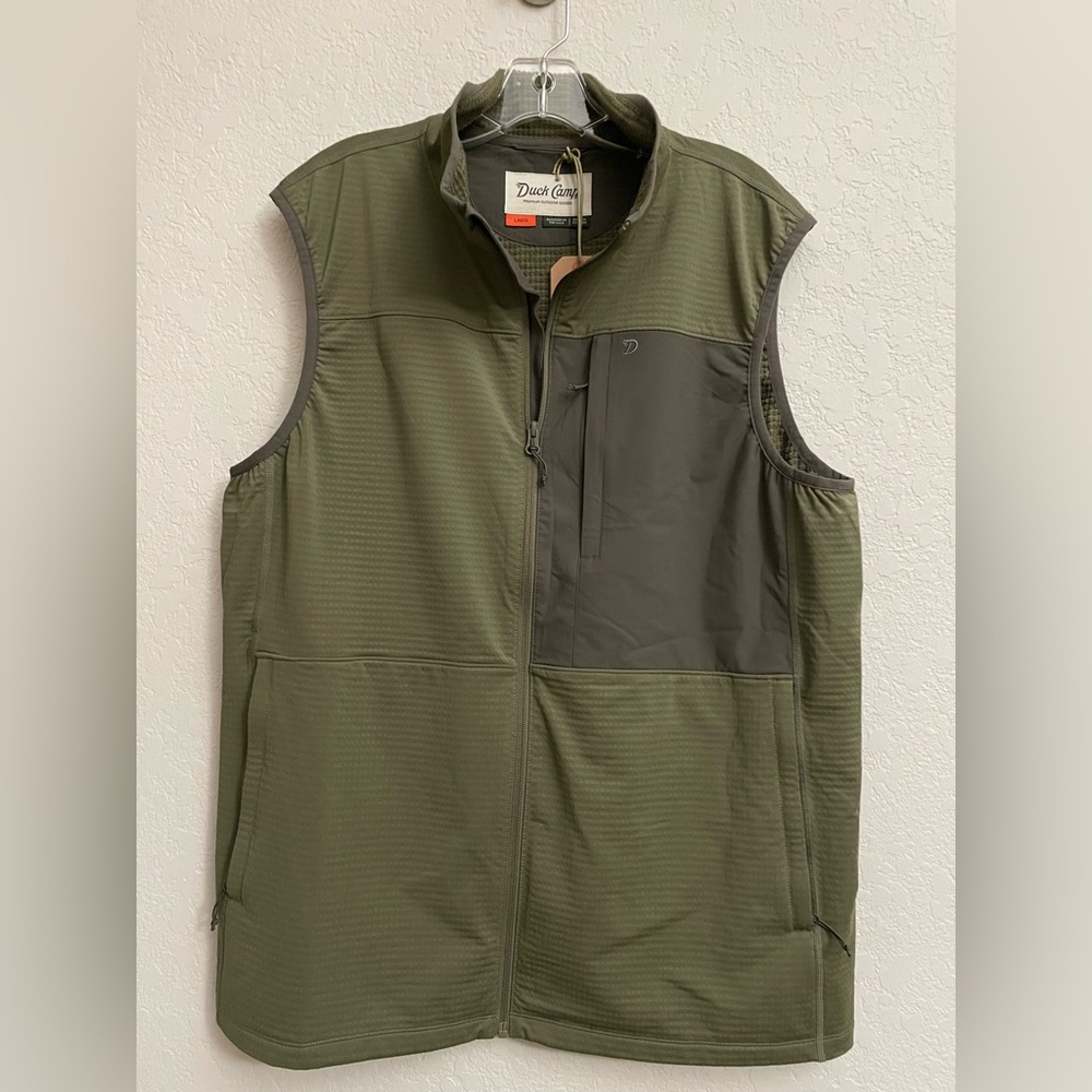 Duck Camp Lightweight Grid Tech Vest (TFV3000) in Moss/Raven - Men’s Size Large